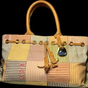 Dooney and Bourke Vintage Pastel Patchwork Satchel